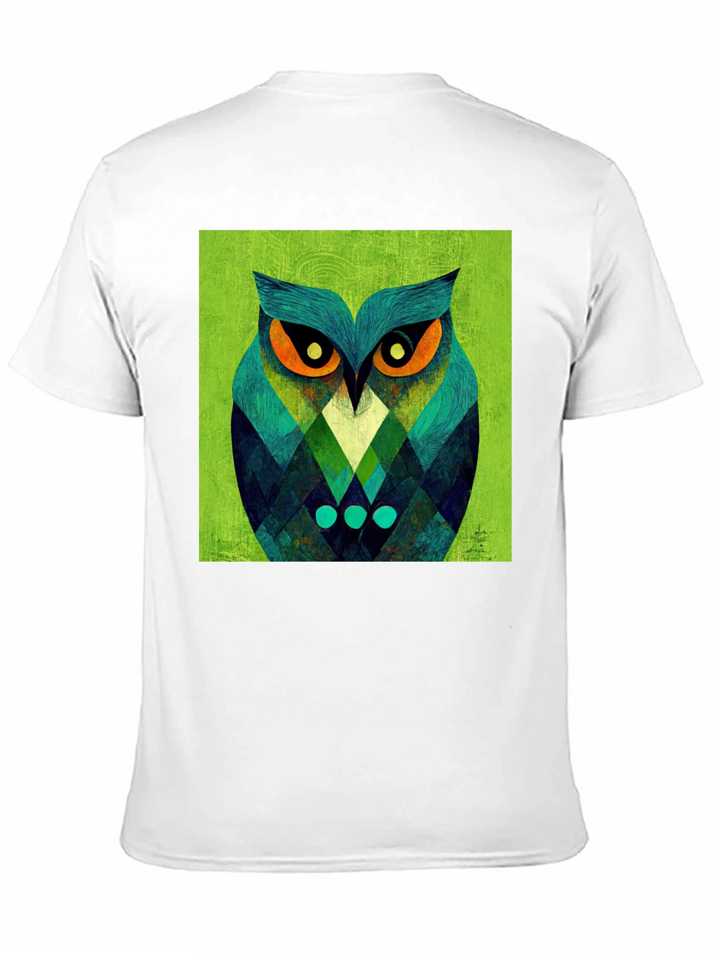 Geometric Owl Graphic Tee - Black Cotton Blend