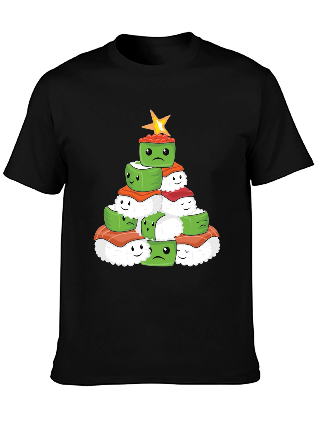 Sushi Christmas Tree Graphic Tee - Holiday Apparel