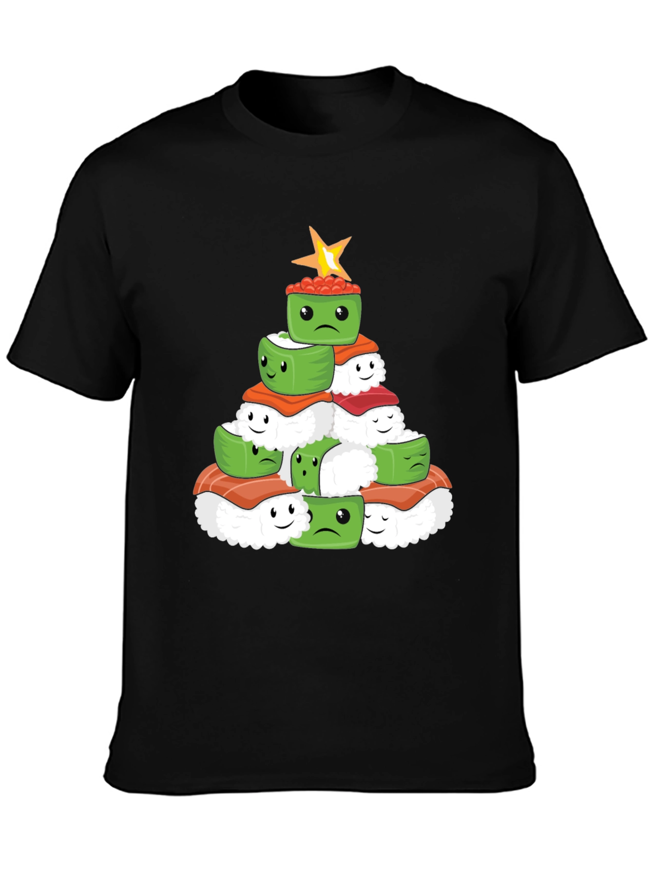 Sushi Christmas Tree Graphic Tee - Holiday Apparel