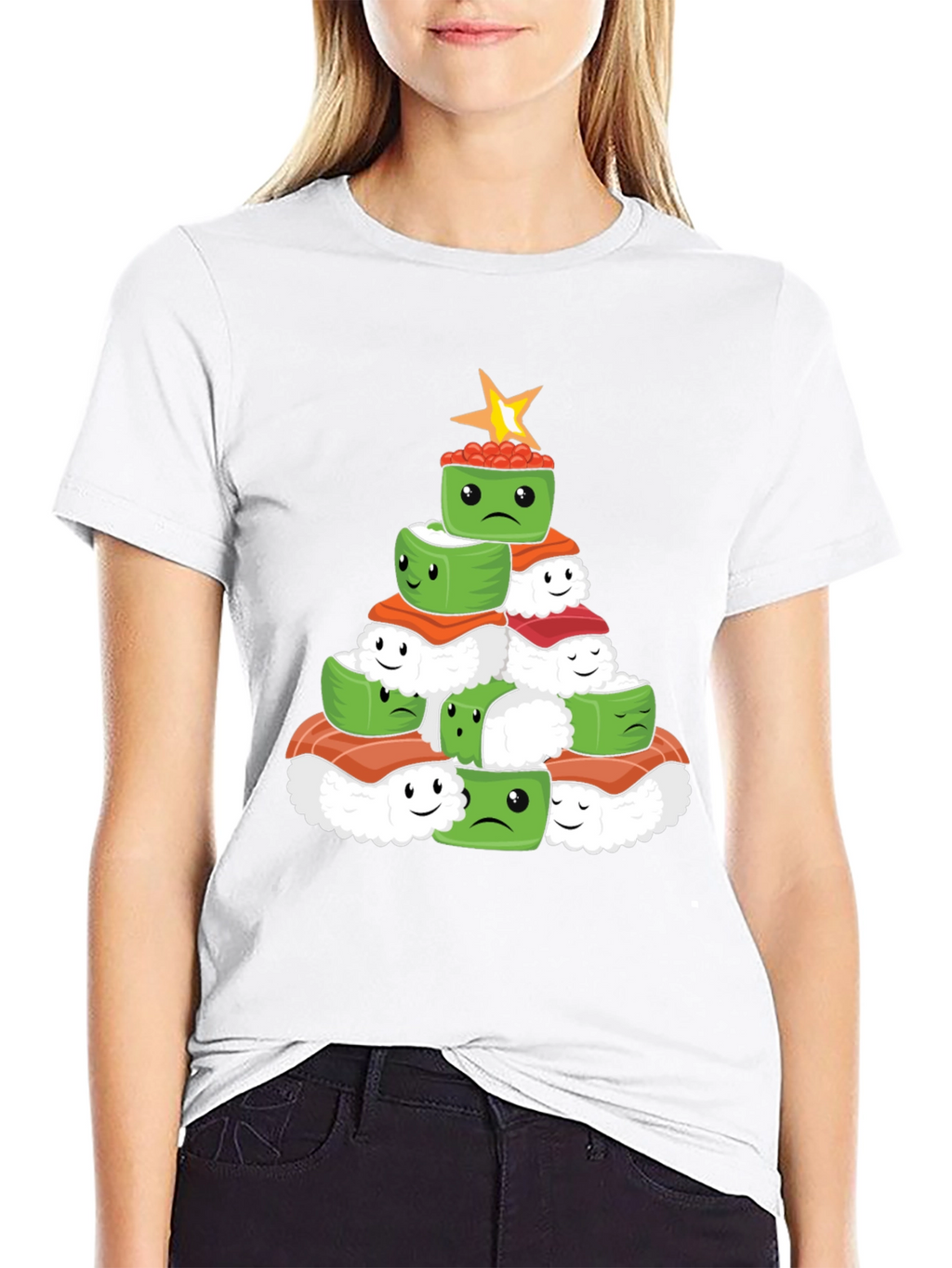 Sushi Christmas Tree Graphic Tee - Holiday Apparel