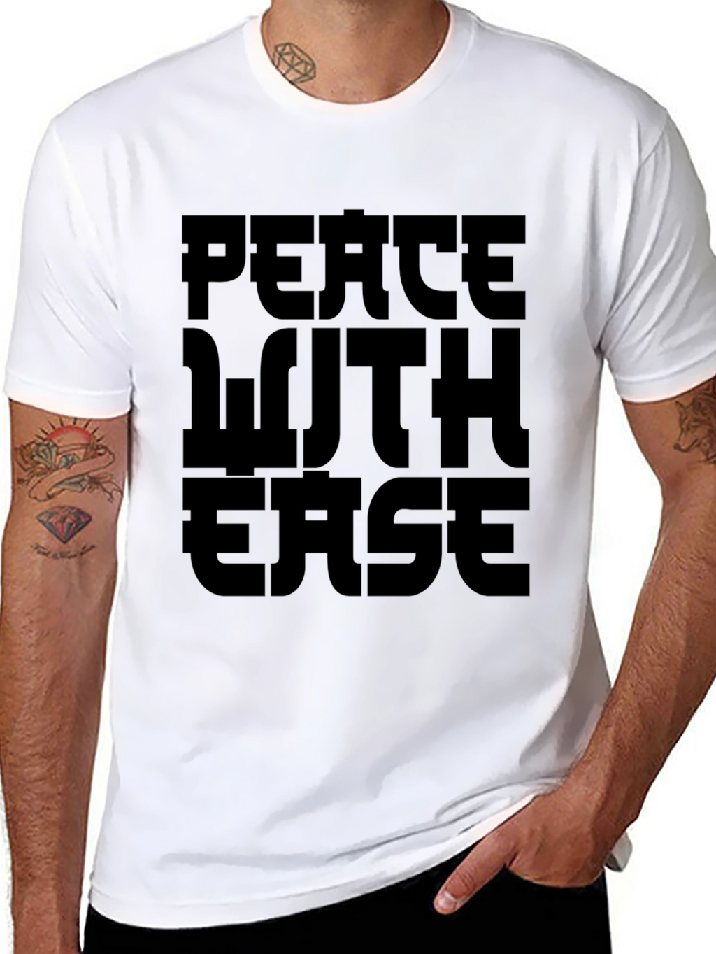 Peace With Ease Black Graphic Tee