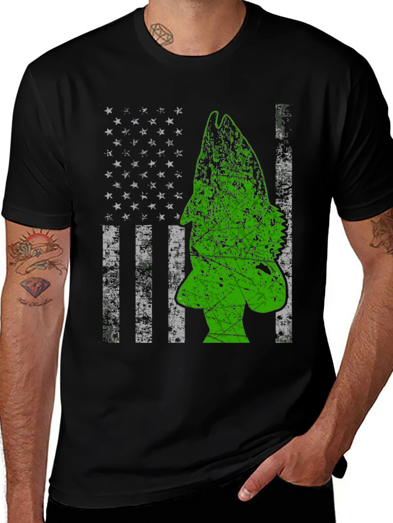 American Flag Bass Fishing Graphic Tee