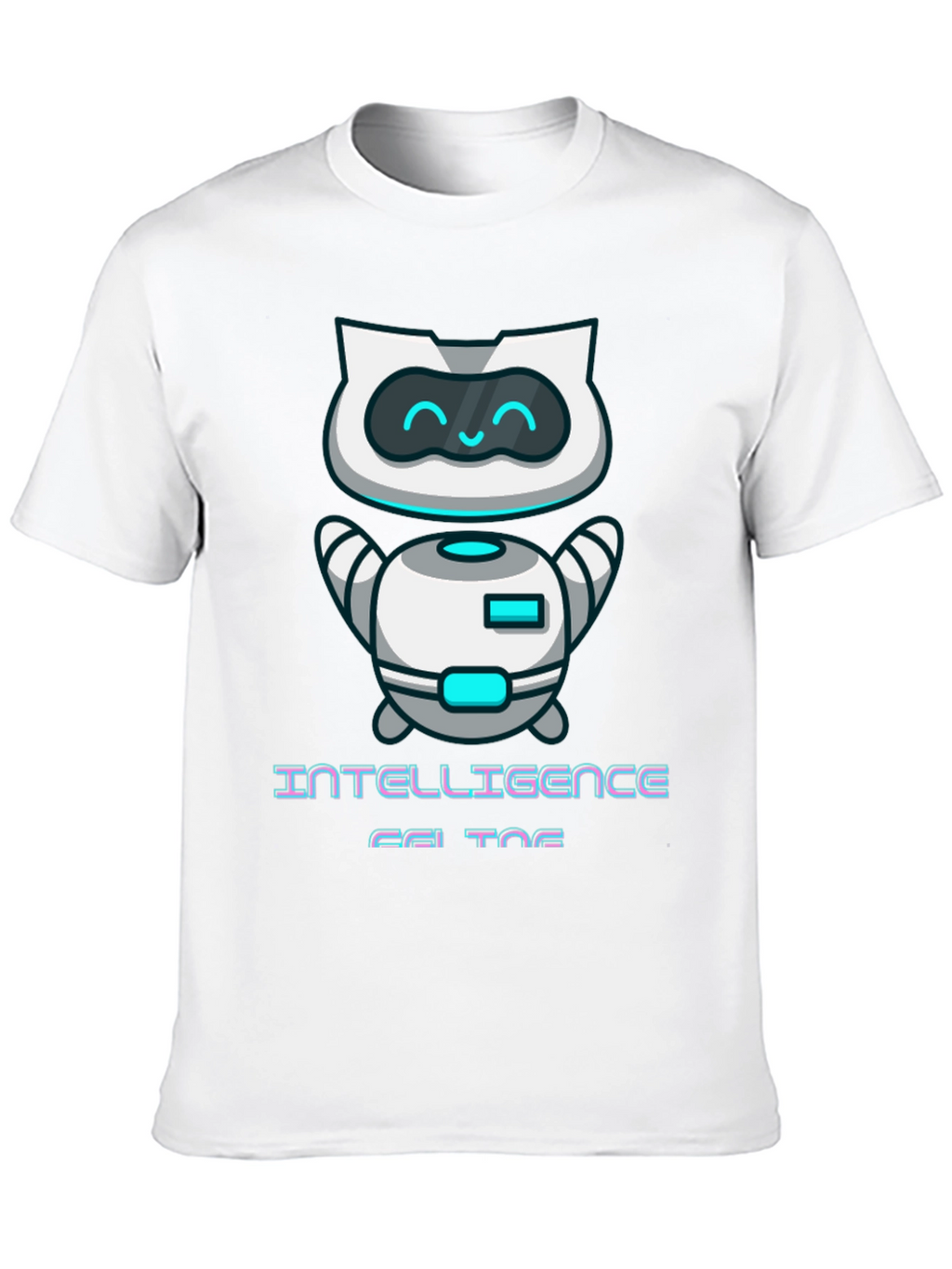 Intelligent Cat Bot Graphic T-Shirt