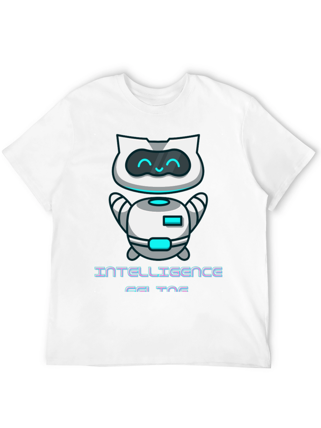 Intelligent Cat Bot Graphic T-Shirt