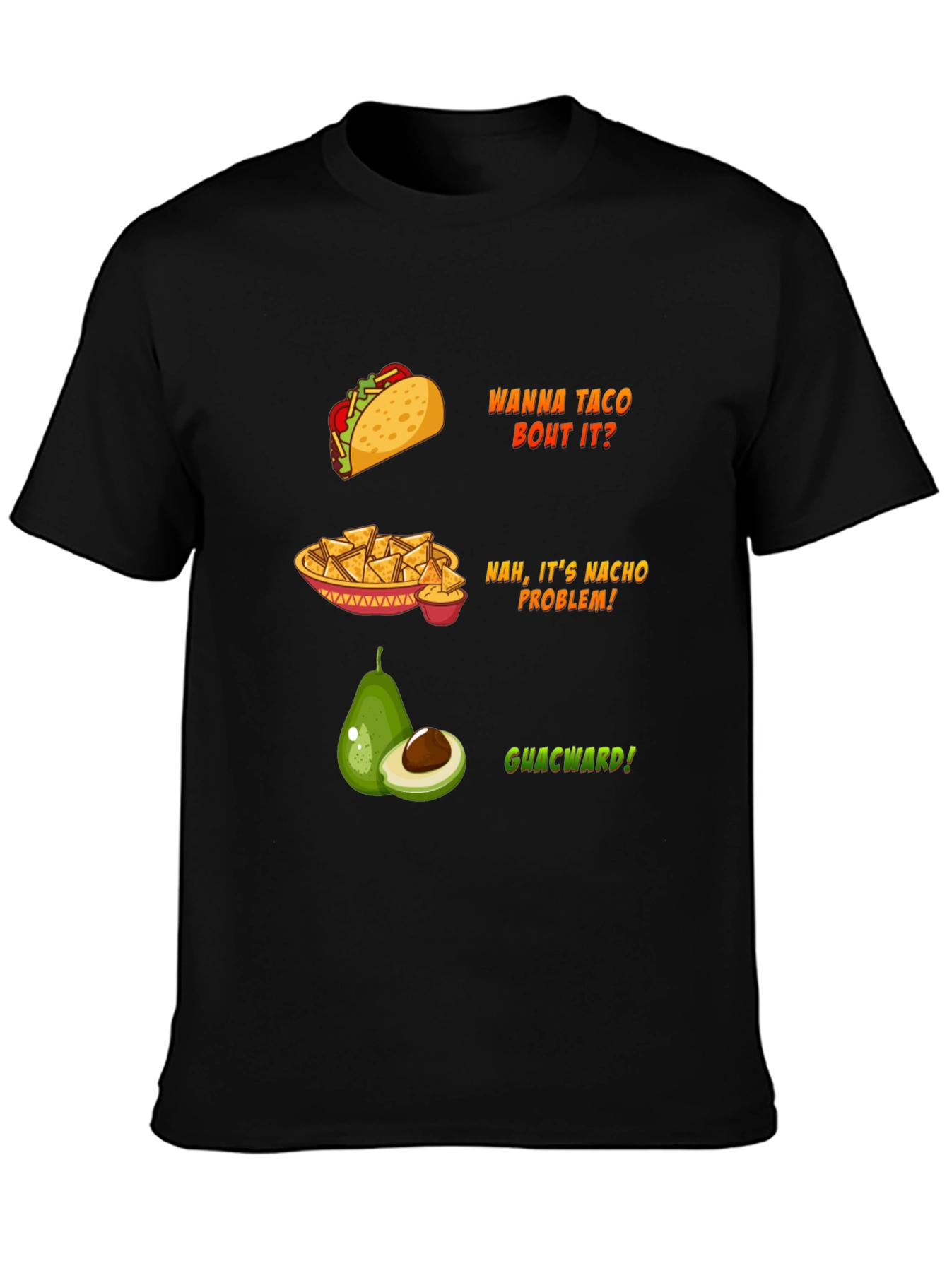 Funny Food Puns Black T-Shirt