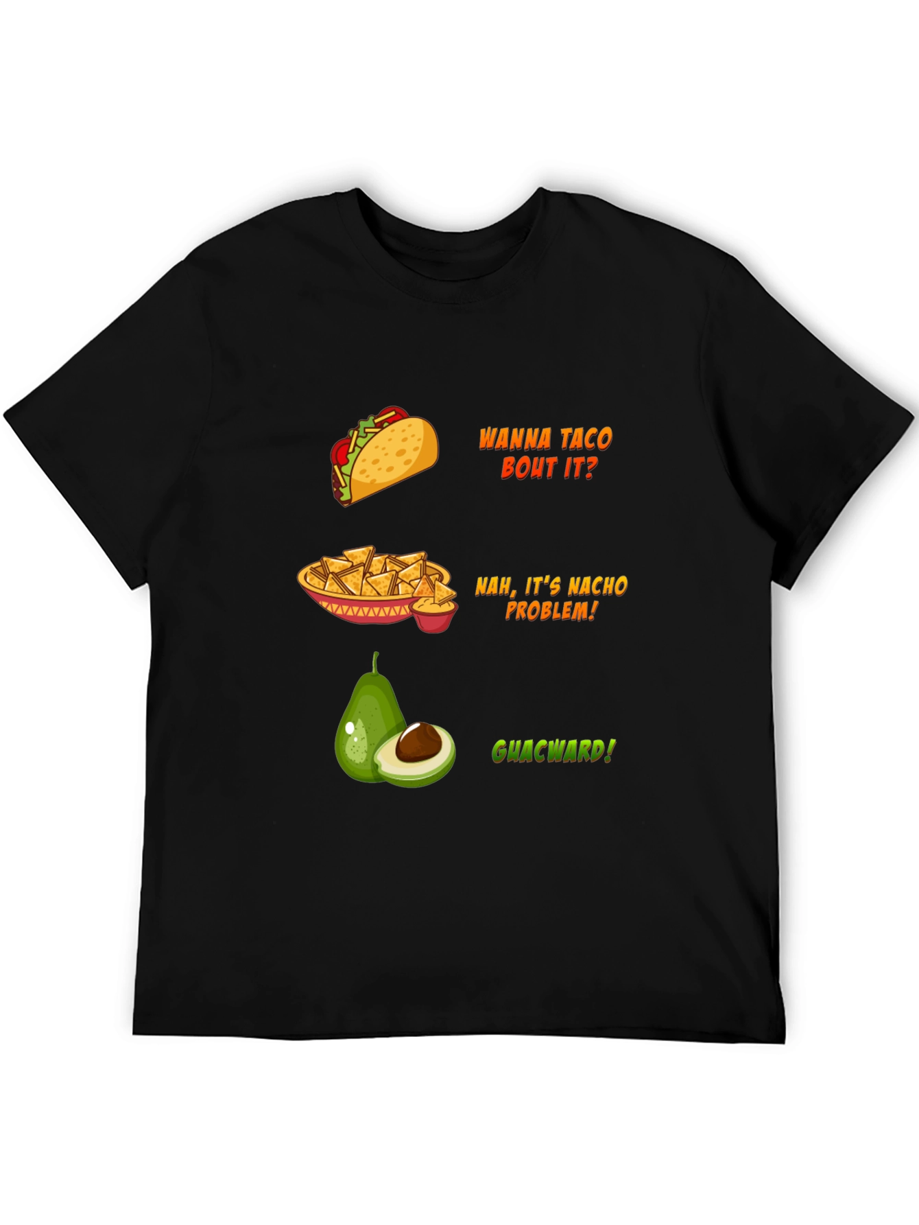 Funny Food Puns Black T-Shirt