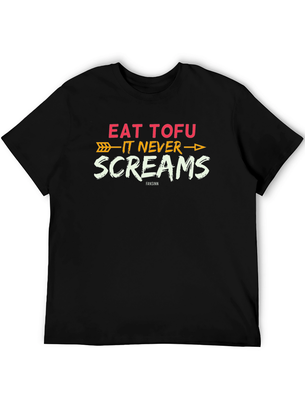 Eat Tofu - It Never Screams Black T-Shirt