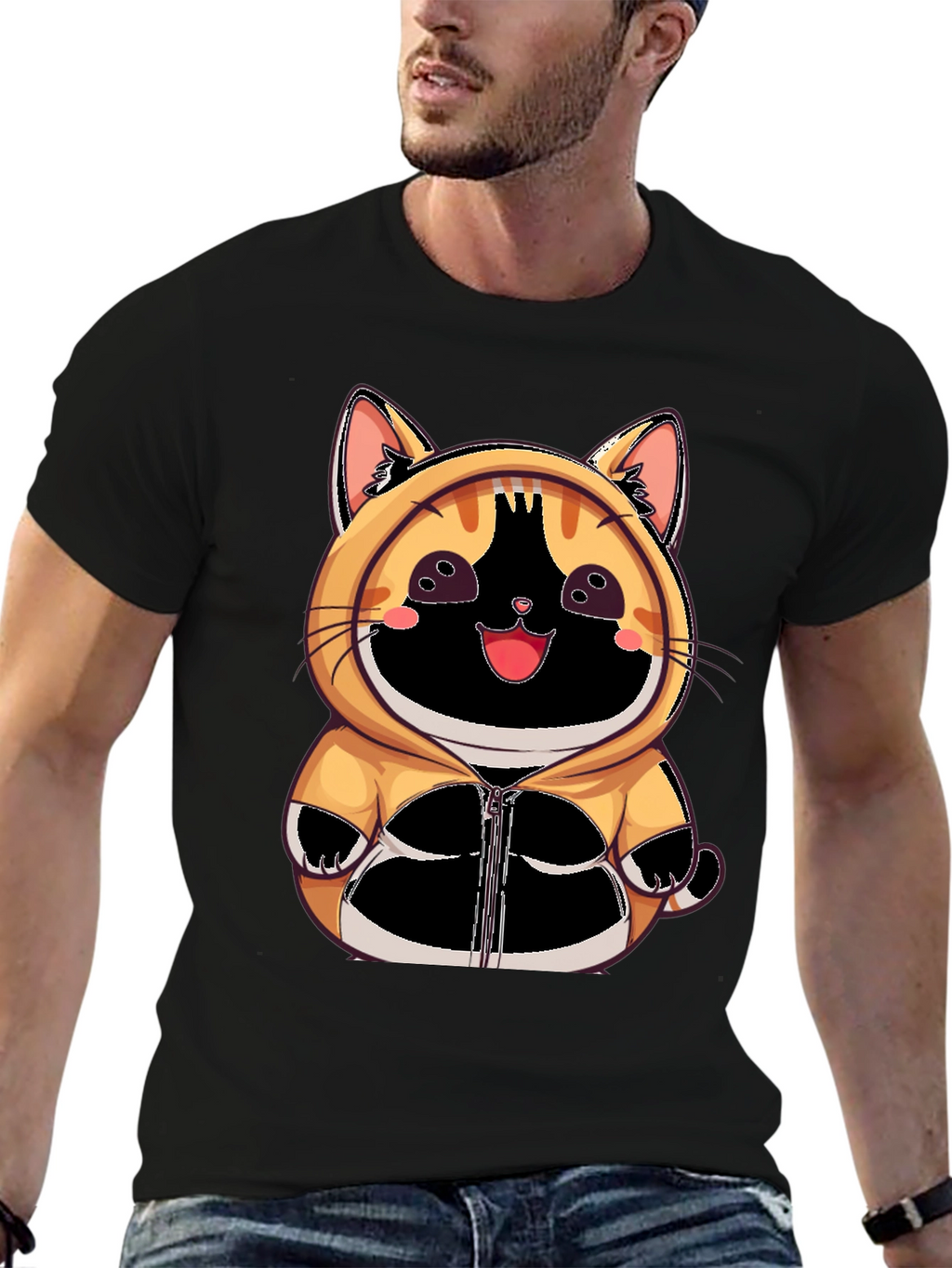 Cute Anime Cat Hoodie T-Shirt