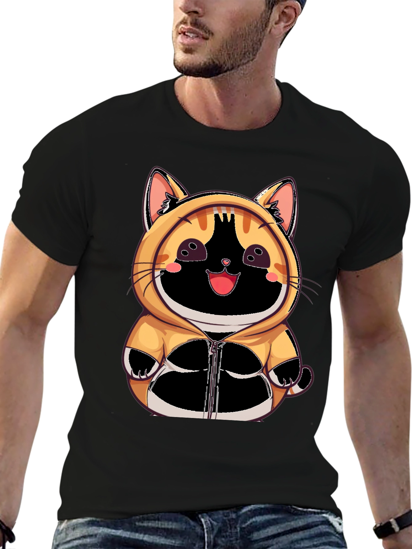 Cute Anime Cat Hoodie T-Shirt