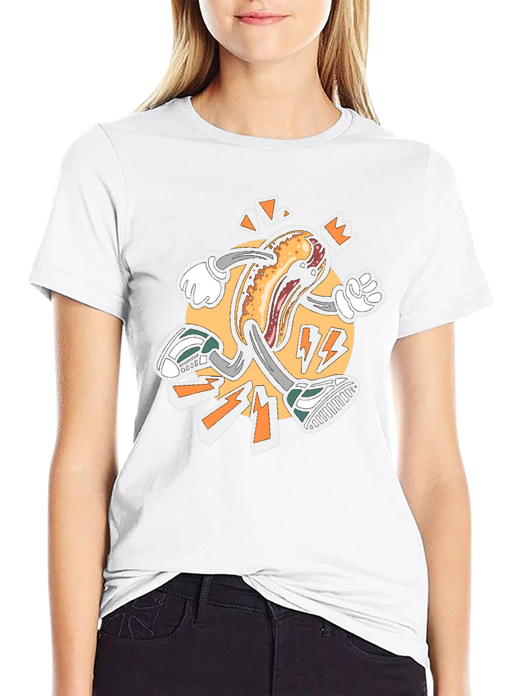 Running Hotdog Graphic T-Shirt
