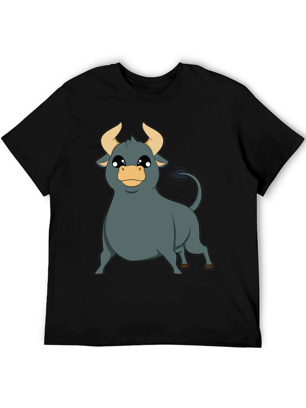 Cartoon Bull T-Shirt - Black Graphic Tee