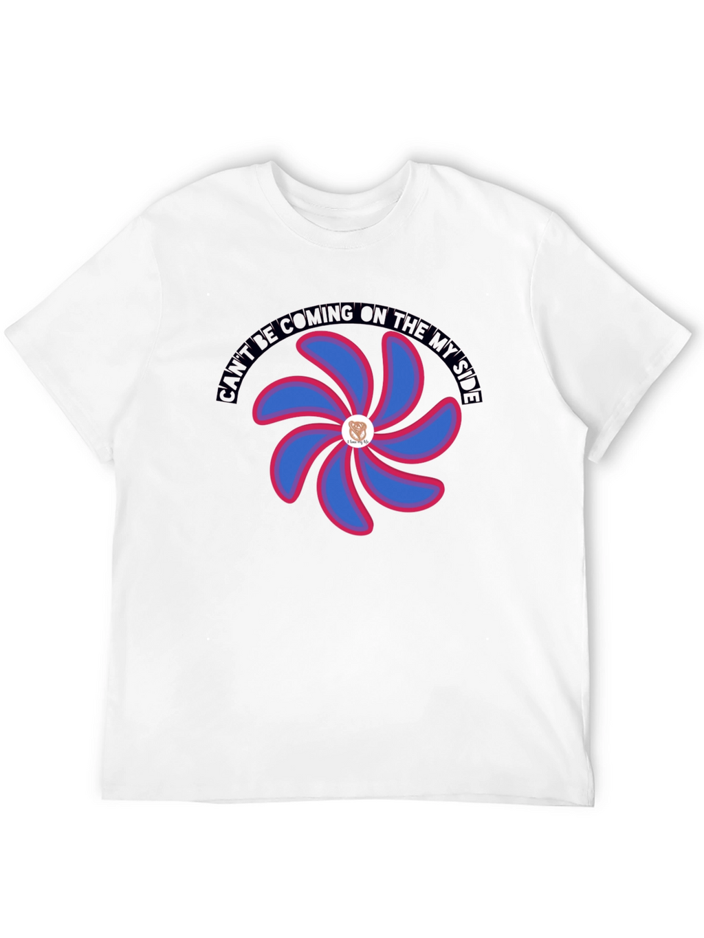 Graphic T-Shirt with Floral Pinwheel Design