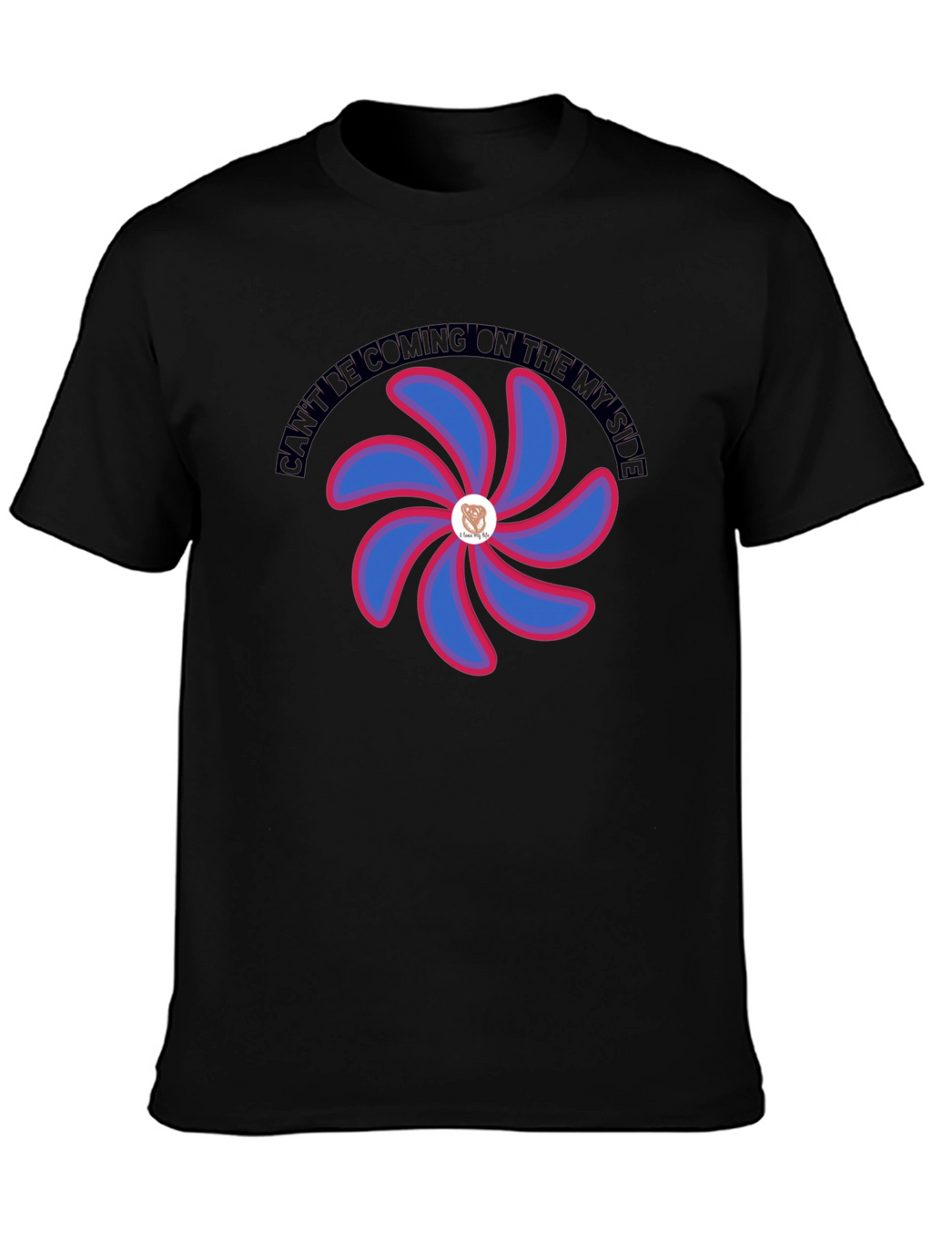 Graphic T-Shirt with Floral Pinwheel Design
