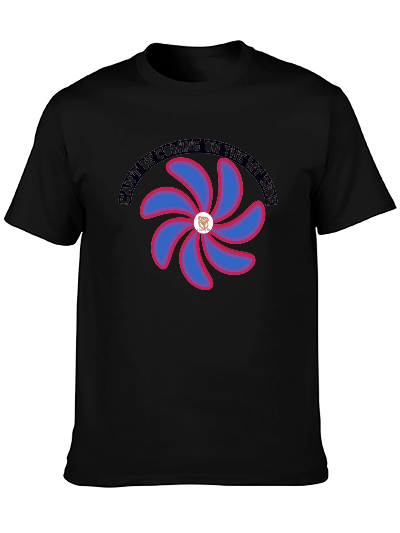 Graphic T-Shirt with Floral Pinwheel Design
