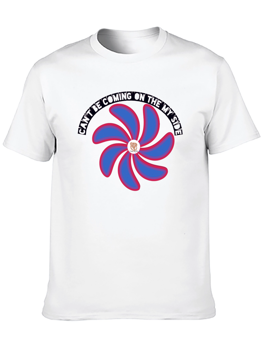 Graphic T-Shirt with Floral Pinwheel Design