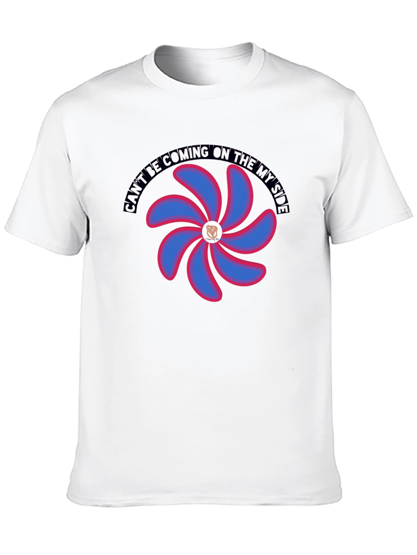 Graphic T-Shirt with Floral Pinwheel Design