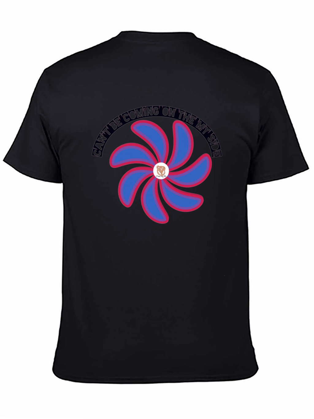 Graphic T-Shirt with Floral Pinwheel Design