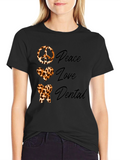 Peace Love Dental Leopard Print T-Shirt