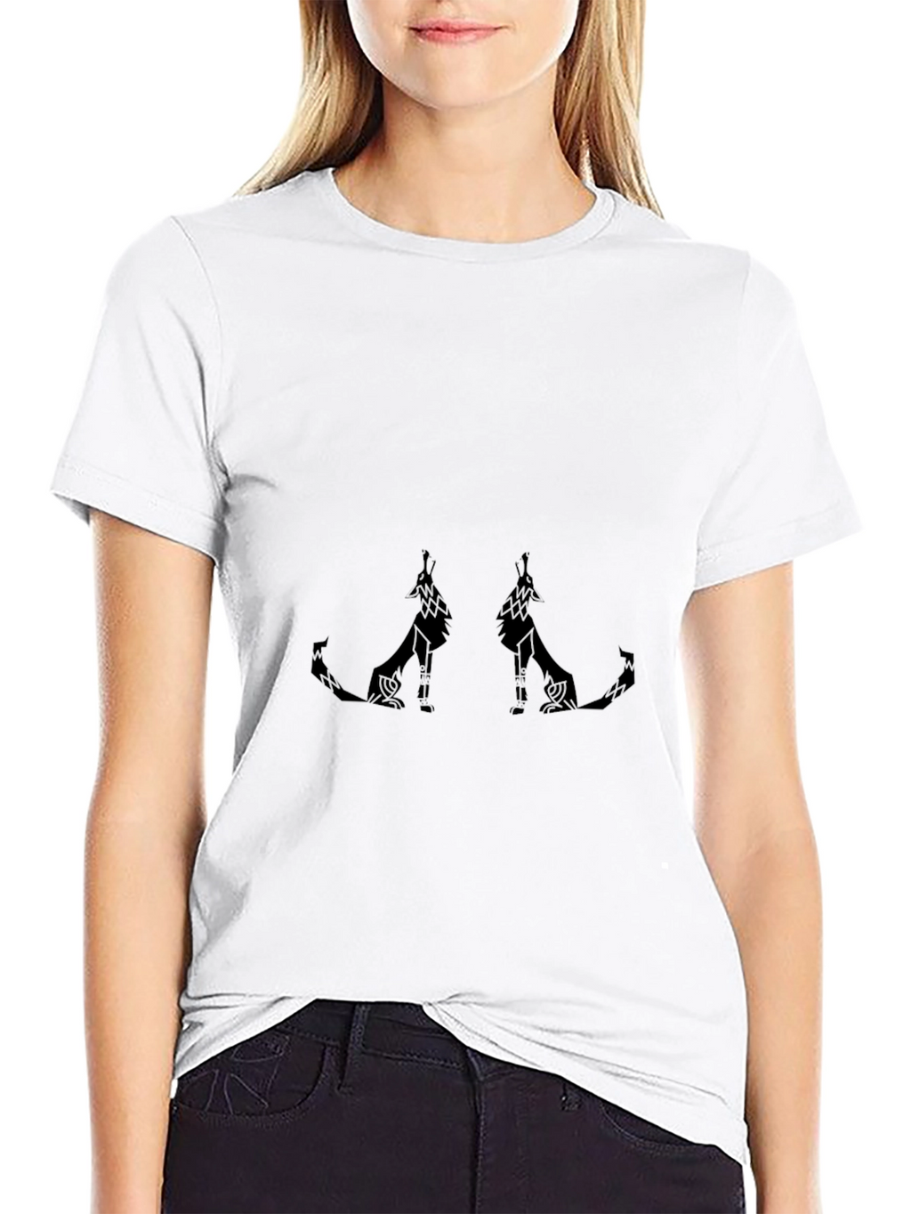 Stylish Black Wolf Graphic Tee