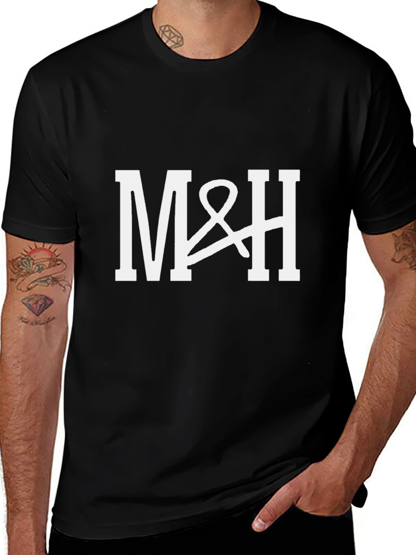 M&H Graphic Tee - Stylish Black T-Shirt