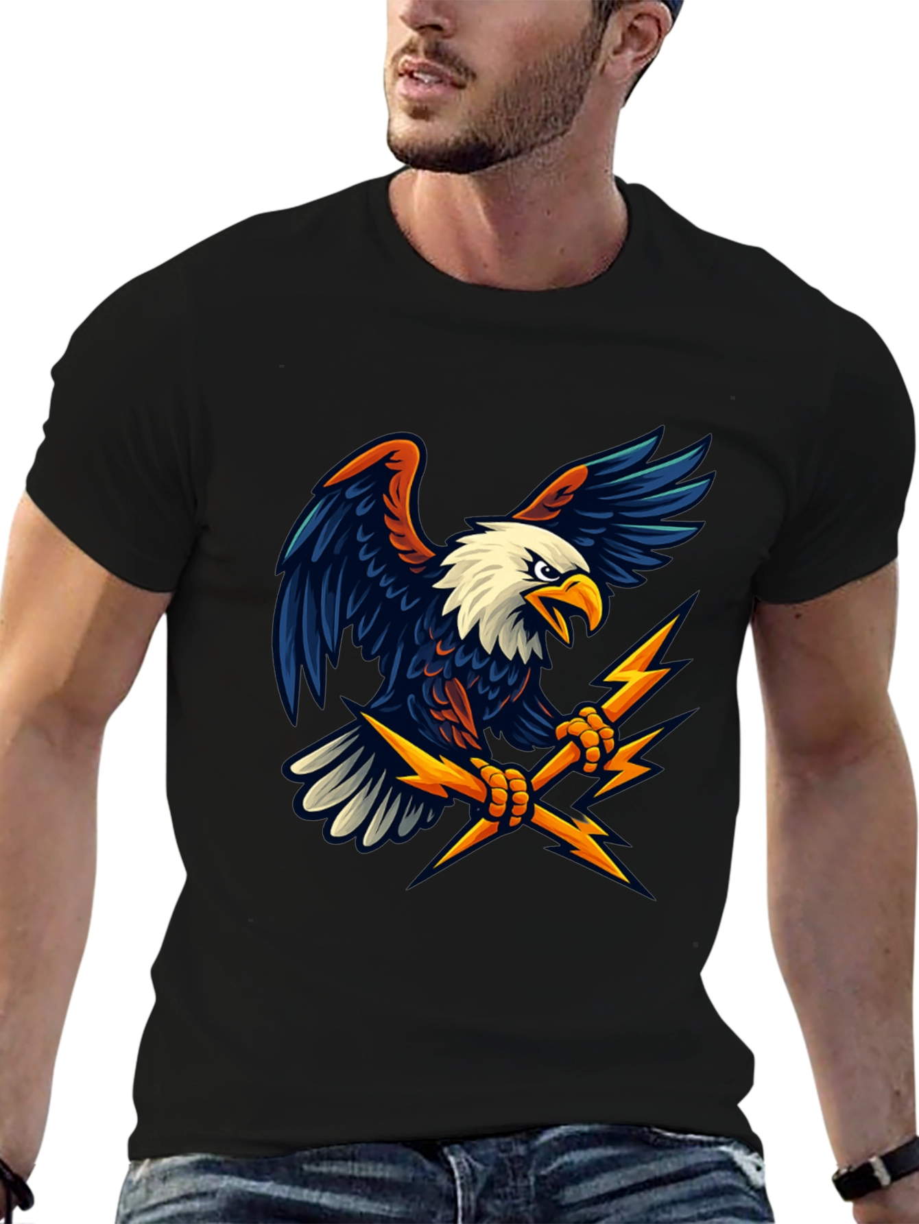 Eagle Lightning Bolt Graphic T-Shirt