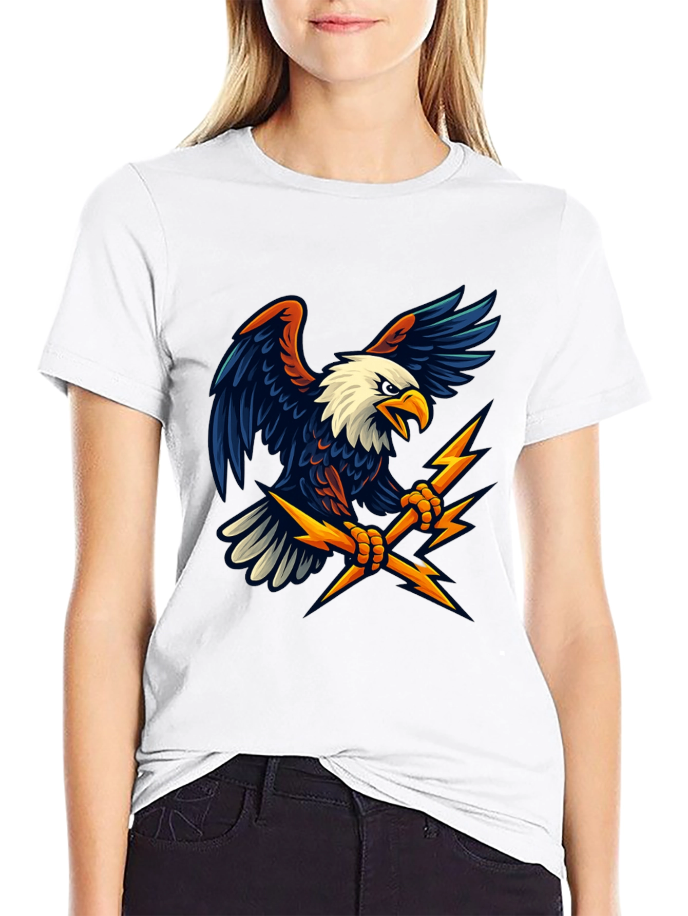 Eagle Lightning Bolt Graphic T-Shirt