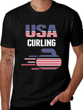USA Curling Patriotic T-Shirt