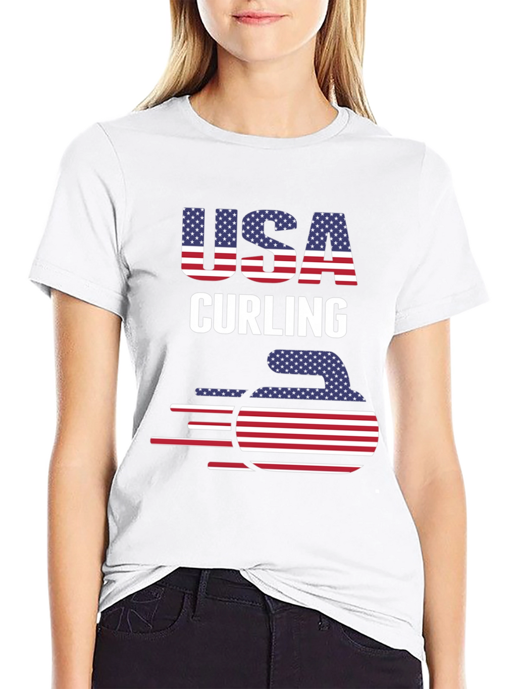 USA Curling Patriotic T-Shirt