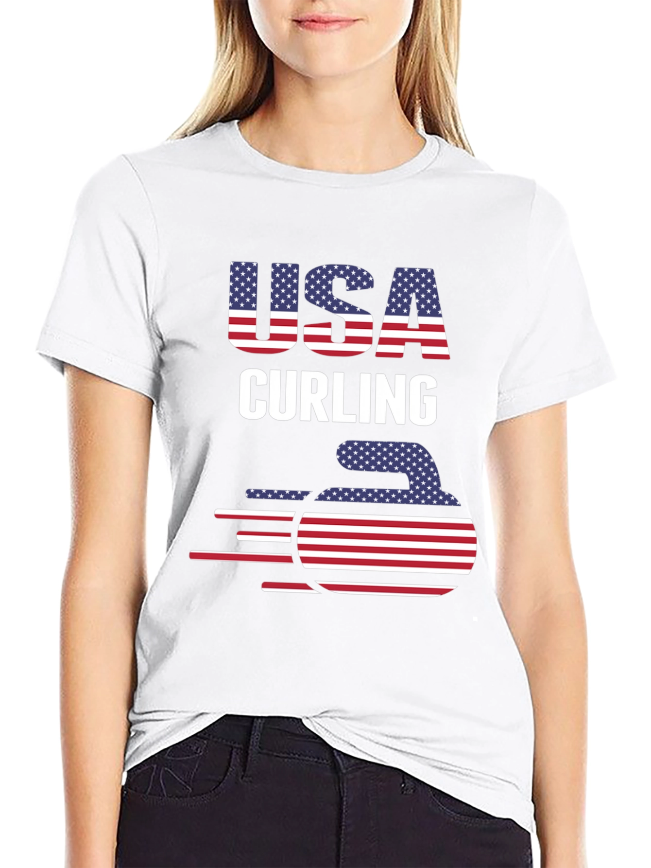 USA Curling Patriotic T-Shirt