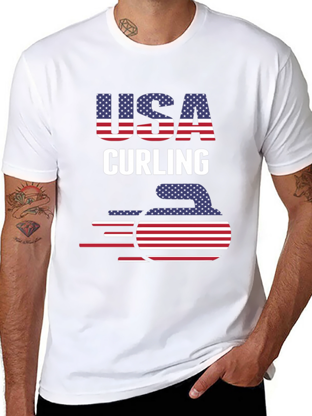 USA Curling Patriotic T-Shirt