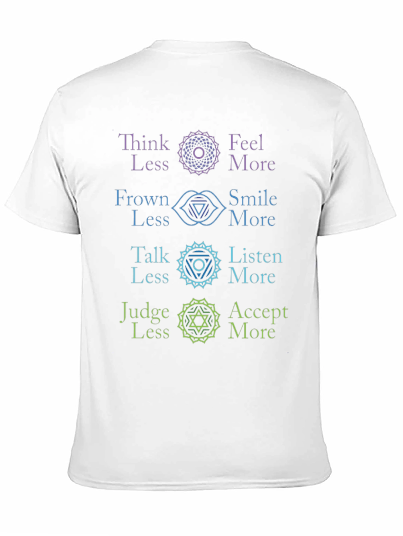 Chakra Alignment T-Shirt: Think Feel Talk Judge