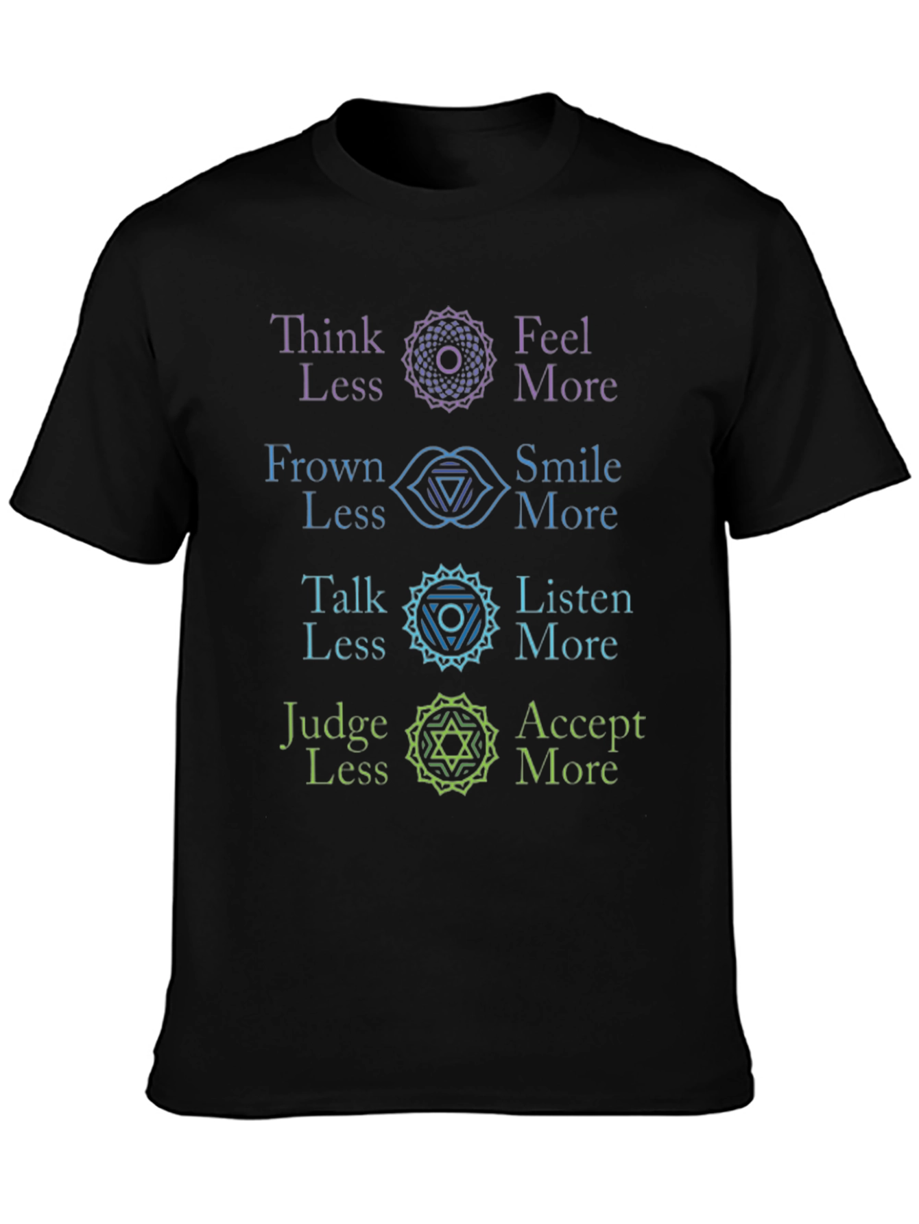 Chakra Alignment T-Shirt: Think Feel Talk Judge