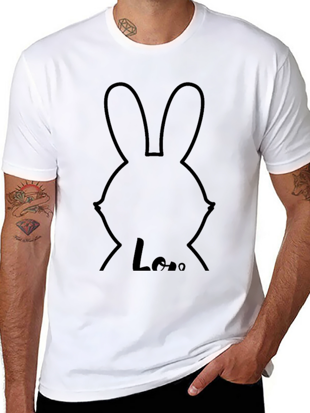 Black Bunny Love T-Shirt - Graphic Tee