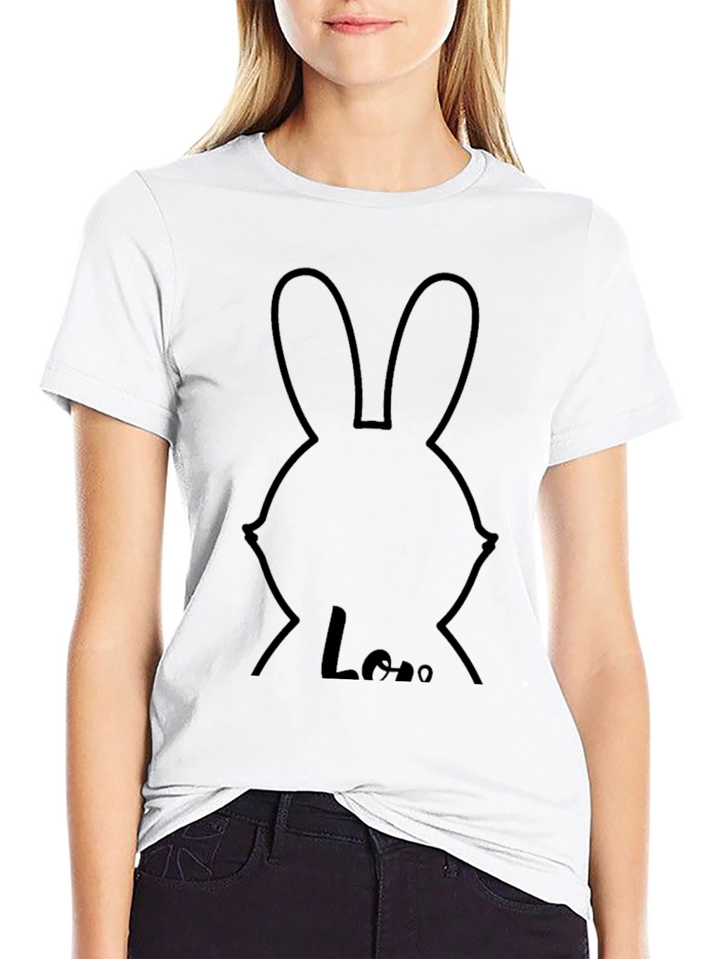 Black Bunny Love T-Shirt - Graphic Tee