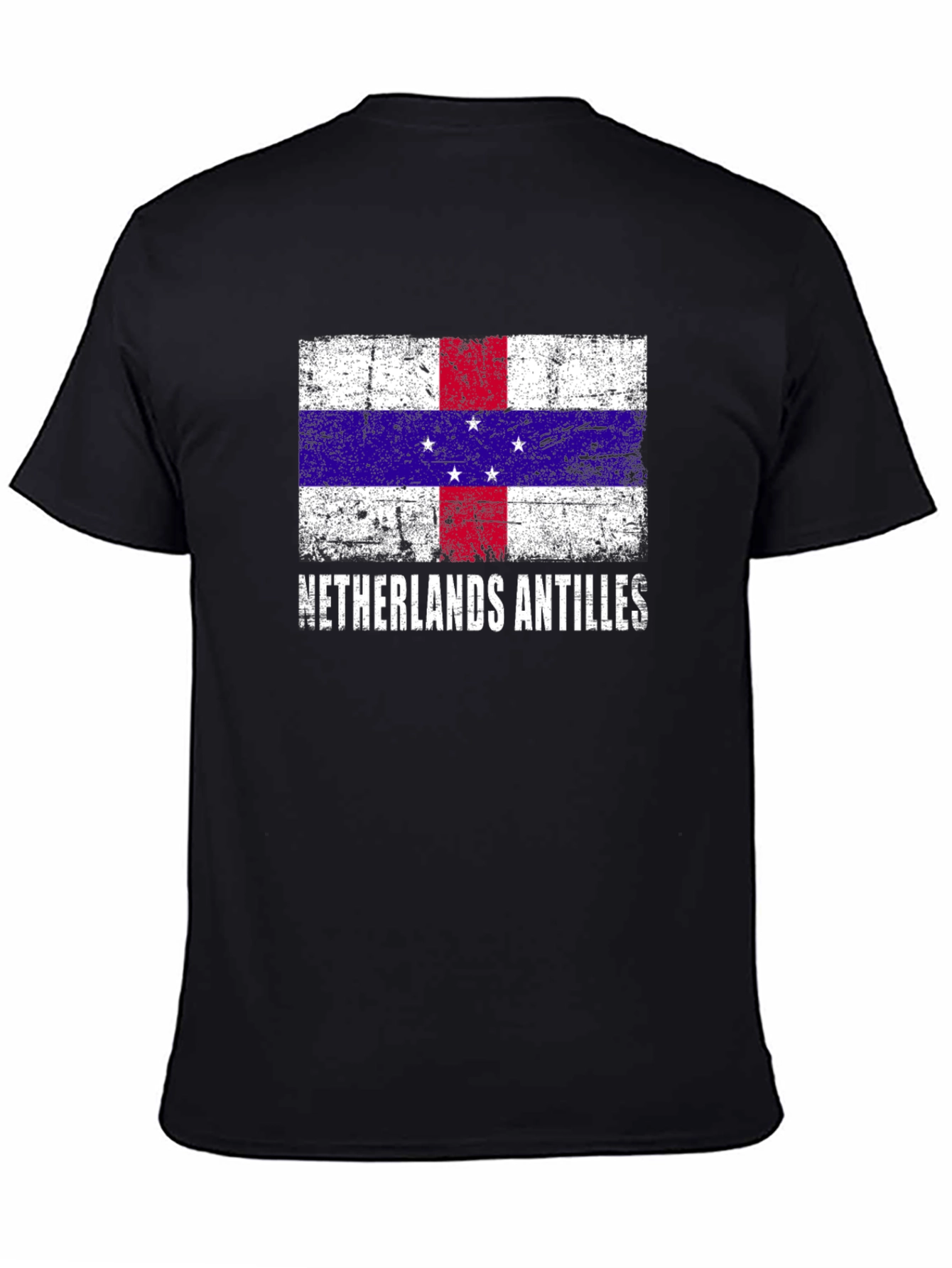 Netherlands Antilles Flag Distressed T-Shirt