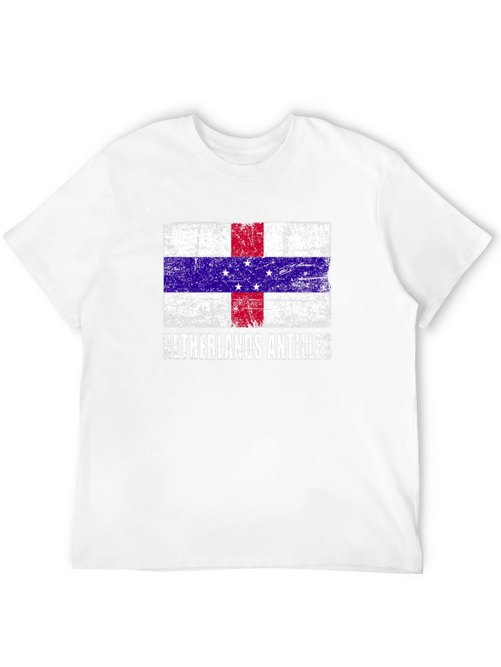 Netherlands Antilles Flag Distressed T-Shirt