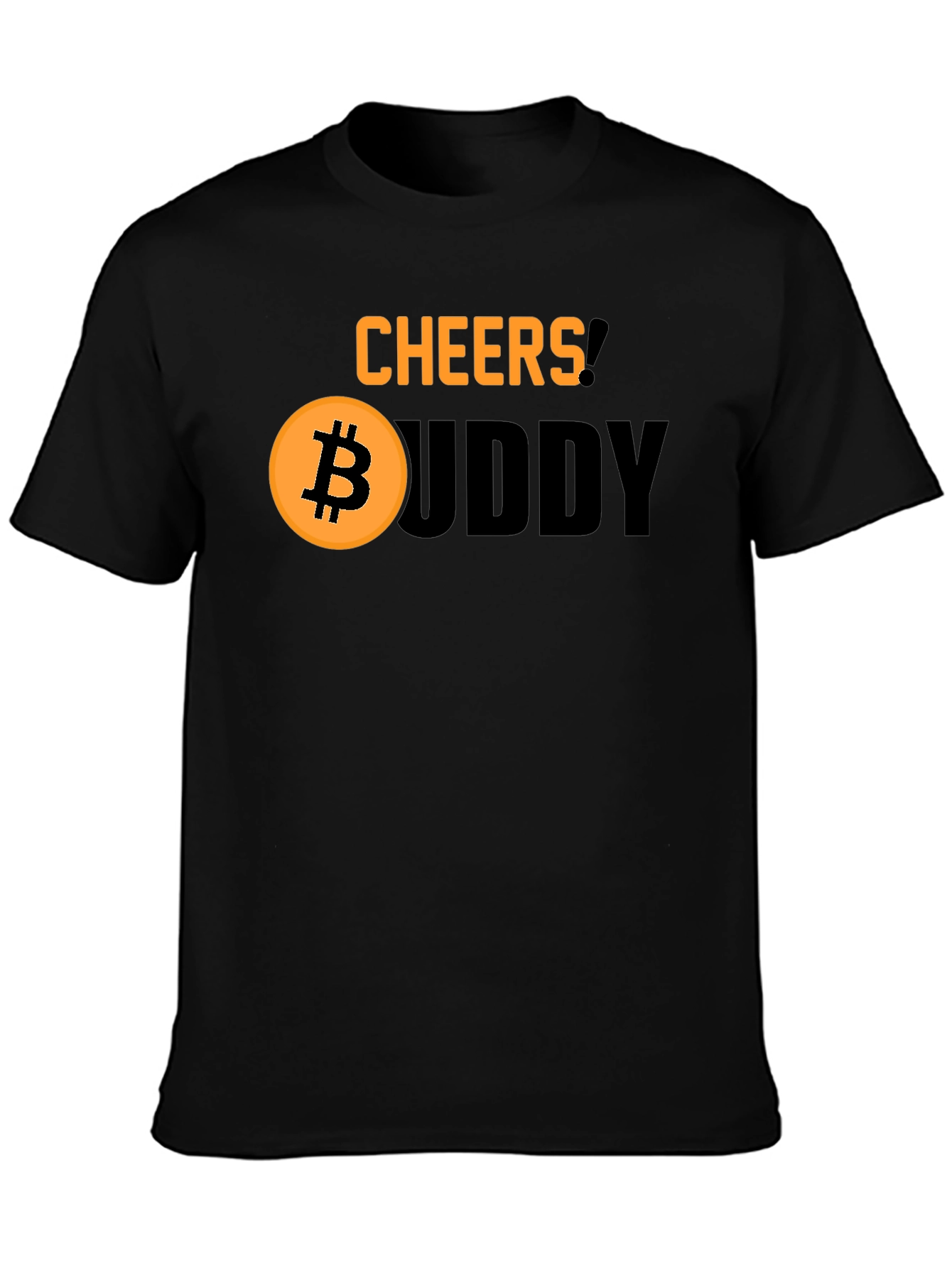Cheers Buddy Bitcoin Graphic Tee - Black Cotton Shirt
