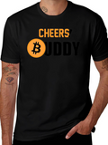Cheers Buddy Bitcoin Graphic Tee - Black Cotton Shirt