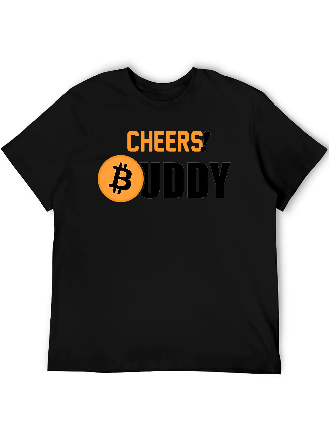 Cheers Buddy Bitcoin Graphic Tee - Black Cotton Shirt