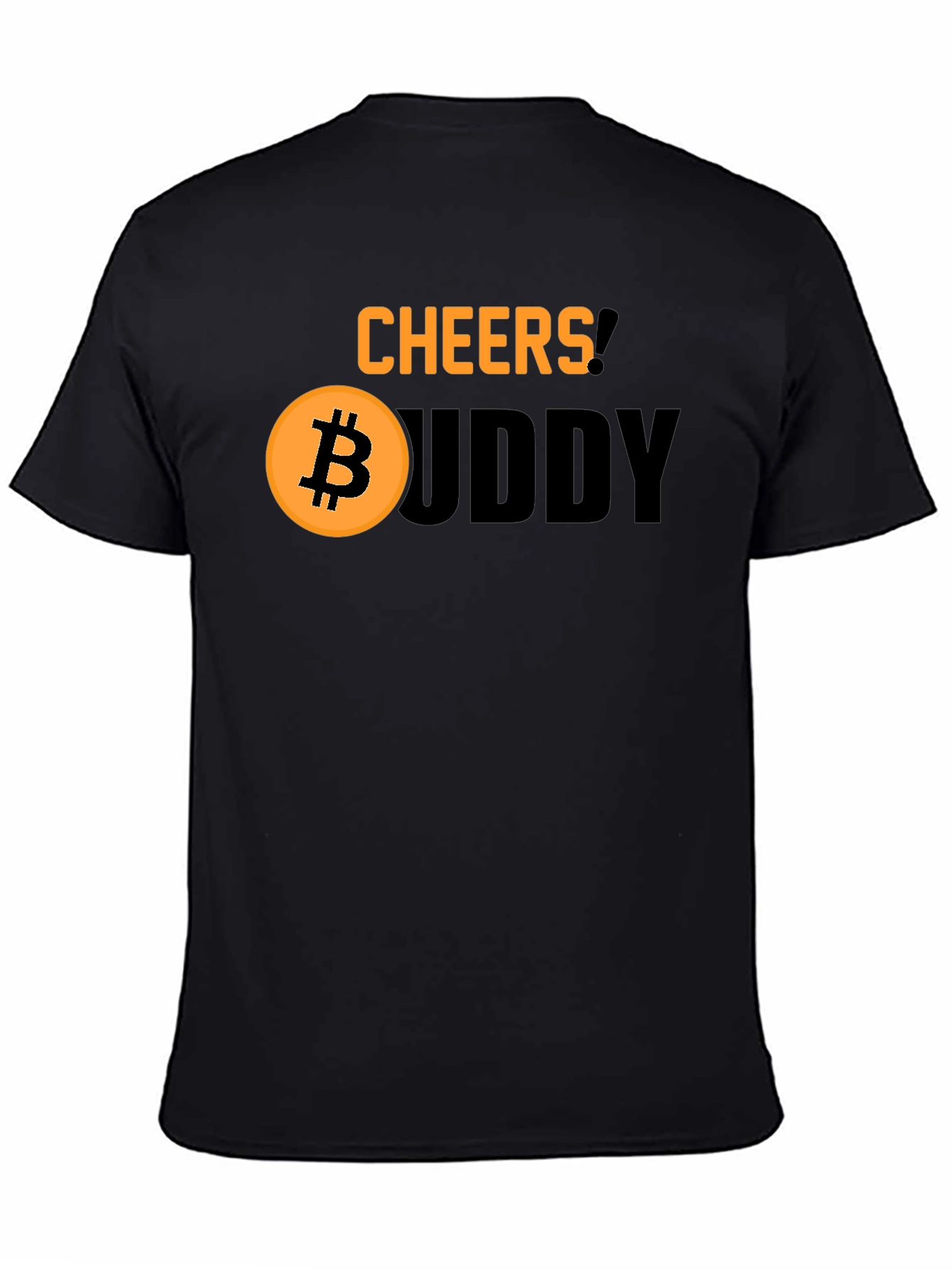 Cheers Buddy Bitcoin Graphic Tee - Black Cotton Shirt