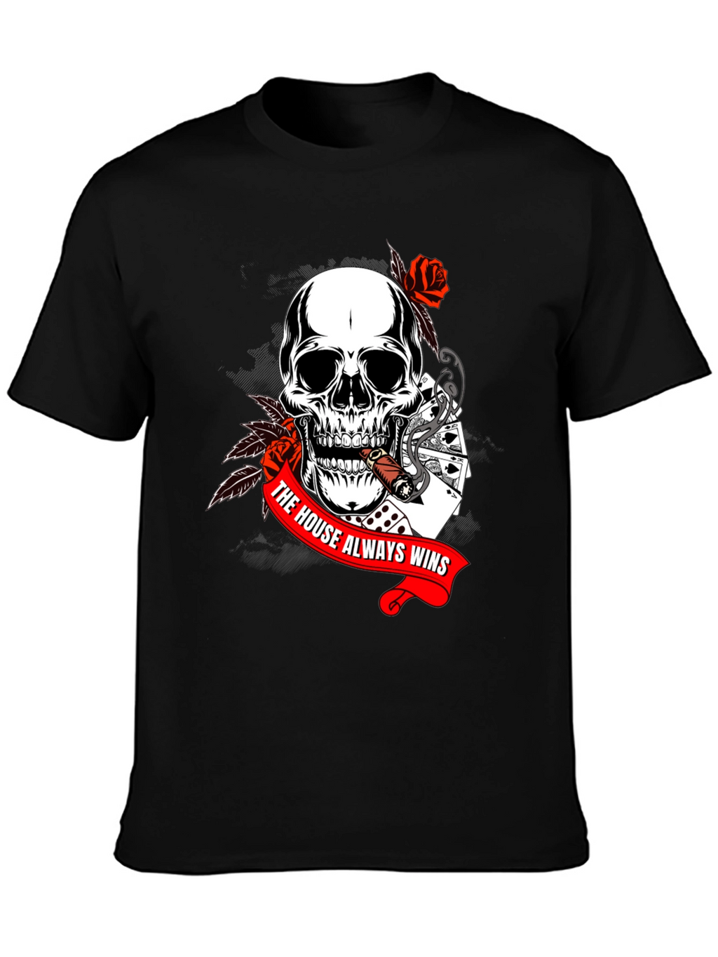 Skull & Cards T-Shirt - The House Always Wins