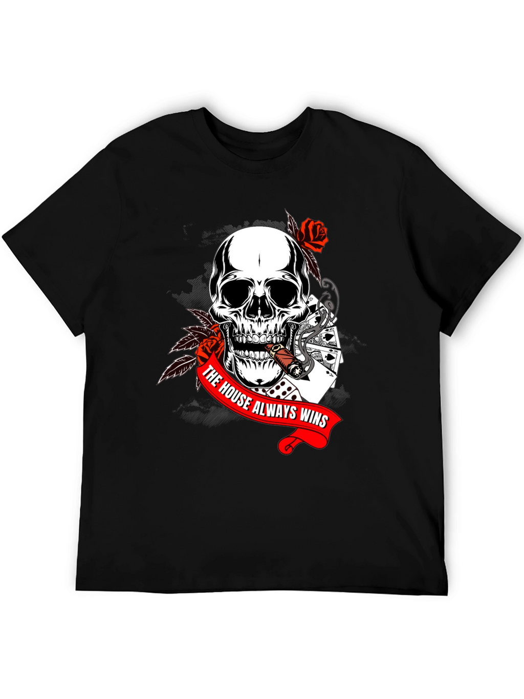 Skull & Cards T-Shirt - The House Always Wins