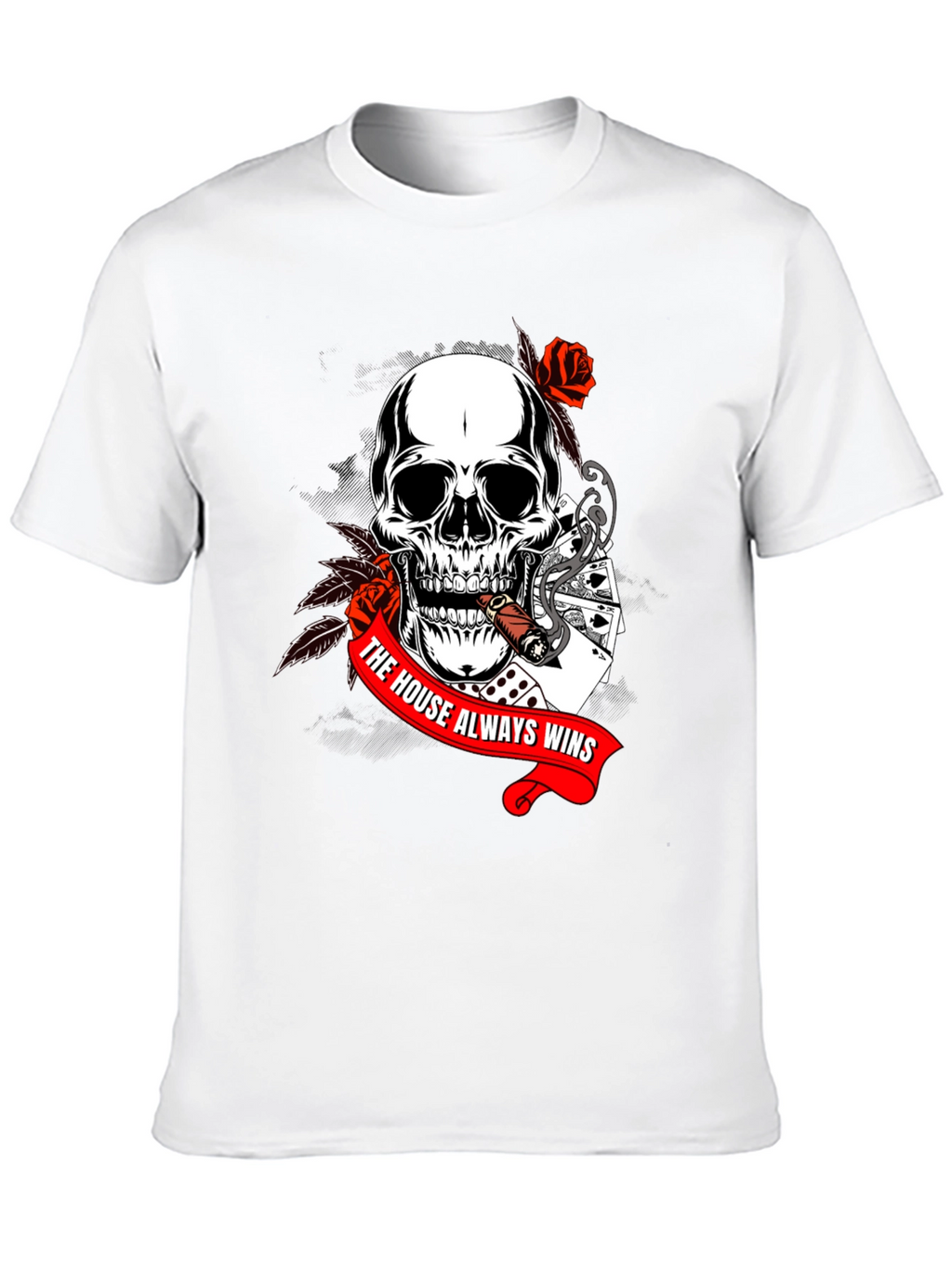 Skull & Cards T-Shirt - The House Always Wins