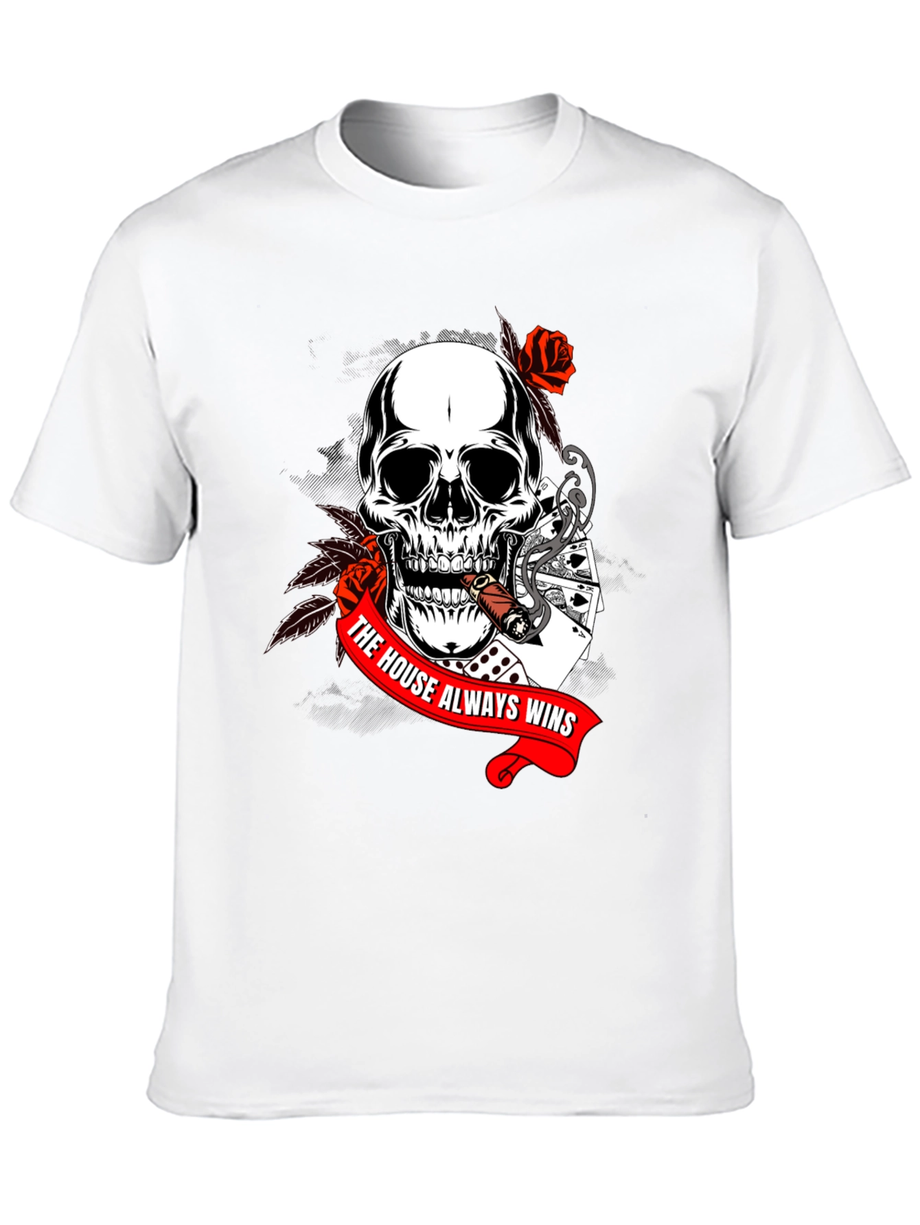 Skull & Cards T-Shirt - The House Always Wins