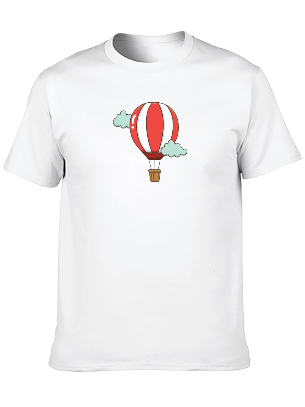Cartoon Hot Air Balloon Black T-Shirt