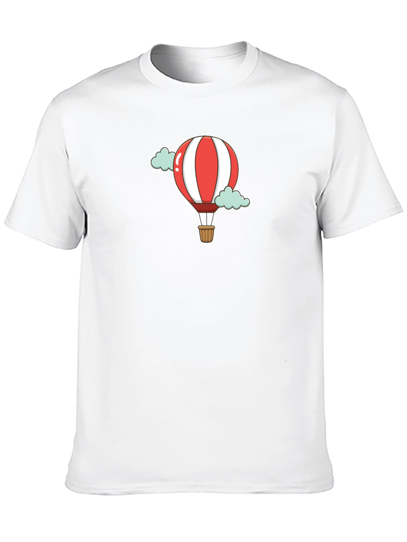 Cartoon Hot Air Balloon Black T-Shirt