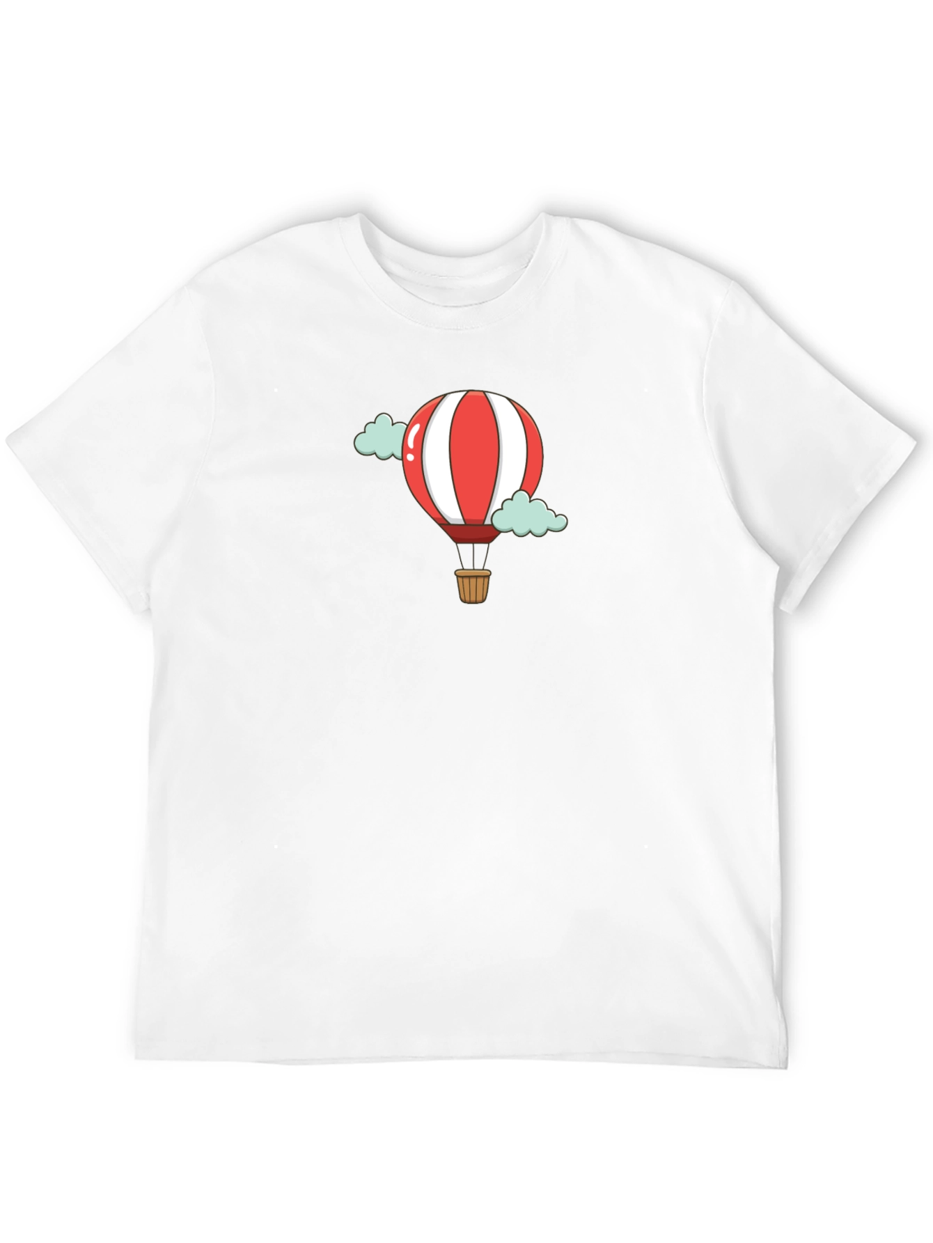 Cartoon Hot Air Balloon Black T-Shirt