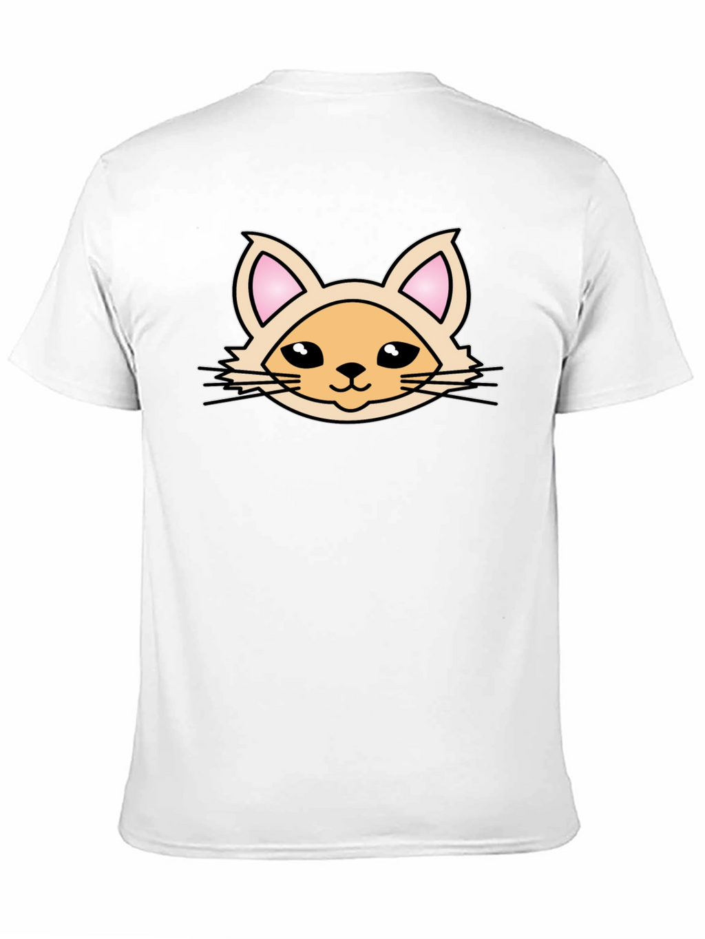 Cute Cartoon Cat Graphic T-Shirt - Black