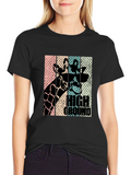 High Ground Giraffe Graphic Tee - Cool Animal Design