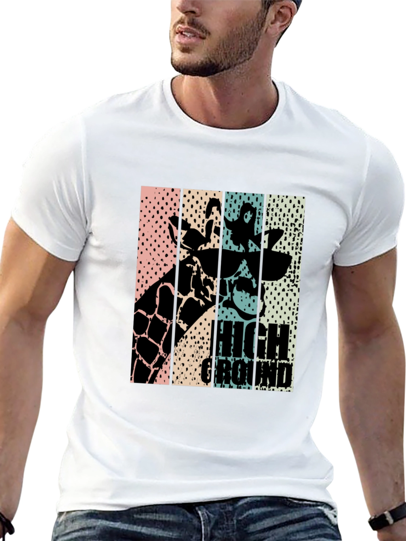 High Ground Giraffe Graphic Tee - Cool Animal Design